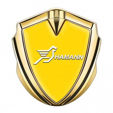 Hamann Bodyside Domed Emblem Gold Yellow Base White Pegasus Logo