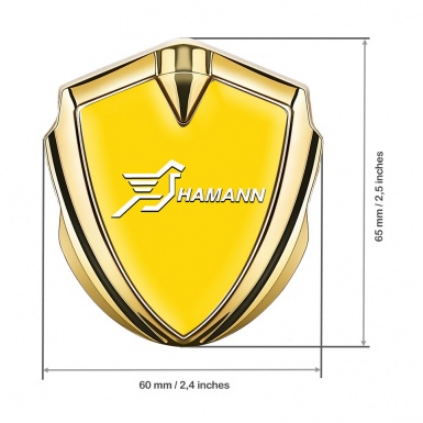 Hamann Bodyside Domed Emblem Gold Yellow Base White Pegasus Logo