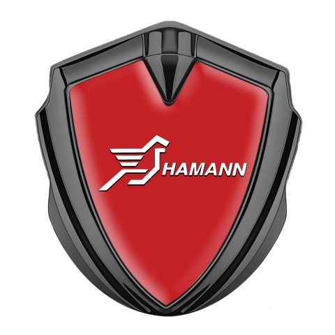 Hamann Emblem Metal Badge Graphite Red Base White Pegasus Logo