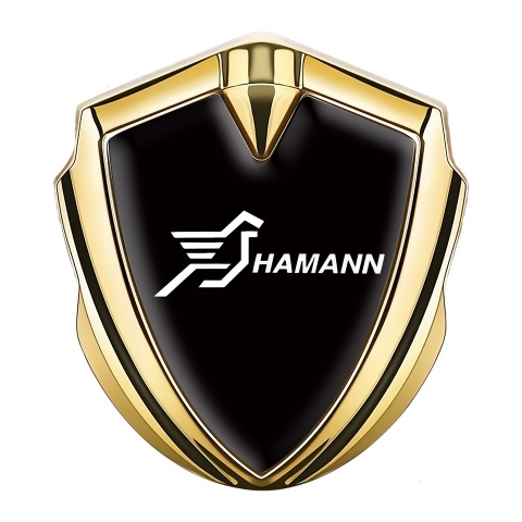 Hamann 3d Emblem Badge Gold Black Base White Pegasus Logo