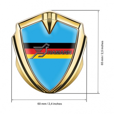 Hamann Silicon Emblem Badge Gold Glacial Blue Germany Flag Design
