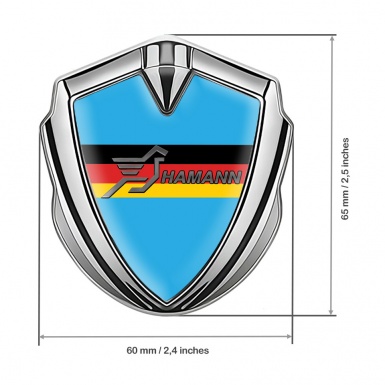 Hamann Silicon Emblem Badge Silver Glacial Blue Germany Flag Design