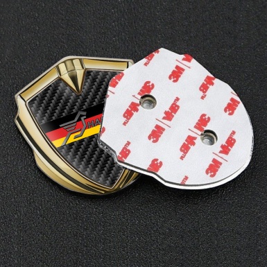 Hamann Emblem Car Badge Gold Black Carbon Germany Flag Design
