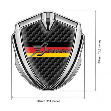 Hamann Emblem Car Badge Silver Black Carbon Germany Flag Design