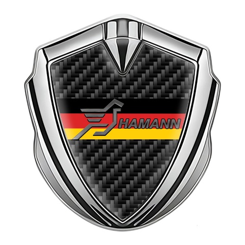Hamann Emblem Car Badge Silver Black Carbon Germany Flag Design