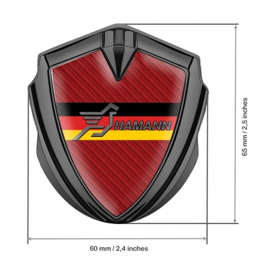 Hamann Metal Domed Emblem Graphite Red Carbon Germany Flag Design