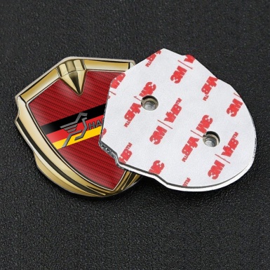 Hamann Metal Domed Emblem Gold Red Carbon Germany Flag Design