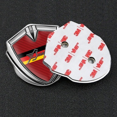 Hamann Metal Domed Emblem Silver Red Carbon Germany Flag Design
