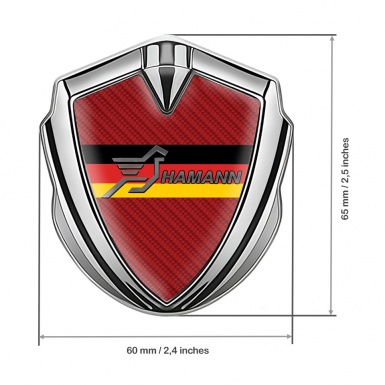 Hamann Metal Domed Emblem Silver Red Carbon Germany Flag Design
