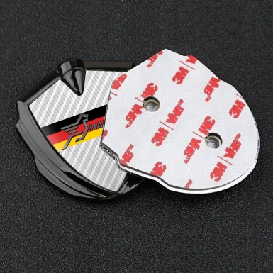 Hamann Badge Self Adhesive Graphite White Carbon Germany Flag Design