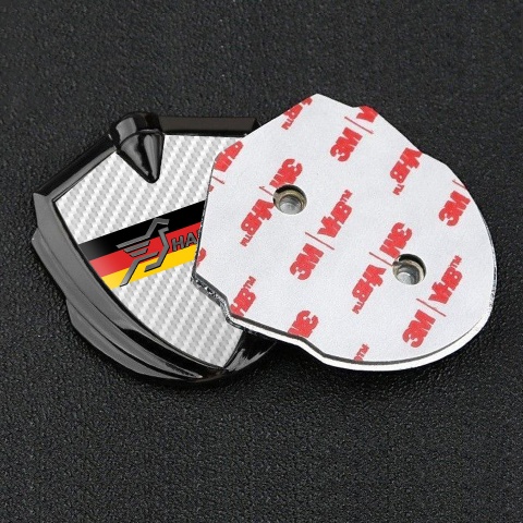 Hamann Badge Self Adhesive Graphite White Carbon Germany Flag Design