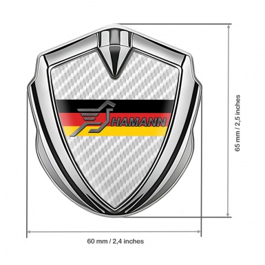 Hamann Badge Self Adhesive Silver White Carbon Germany Flag Design