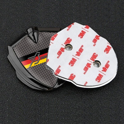 Hamann Emblem Fender Badge Graphite Carbon Fiber Germany Flag Design