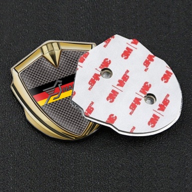 Hamann Emblem Fender Badge Gold Carbon Fiber Germany Flag Design