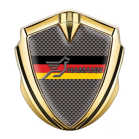 Hamann Emblem Fender Badge Gold Carbon Fiber Germany Flag Design