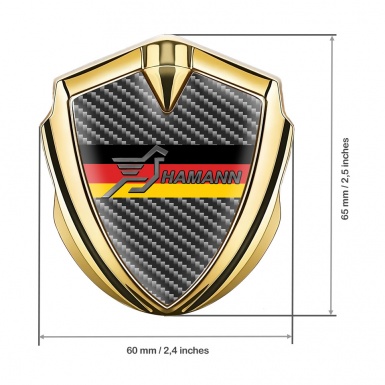 Hamann Fender Emblem Badge Gold Dark Carbon Germany Flag Design