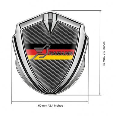 Hamann Fender Emblem Badge Silver Dark Carbon Germany Flag Design