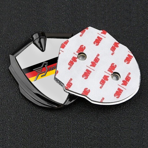 Hamann Emblem Self Adhesive Graphite Grey Base Germany Flag Design