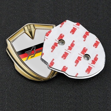 Hamann Emblem Self Adhesive Gold Grey Base Germany Flag Design