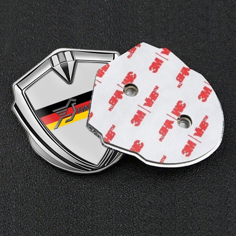 Hamann Emblem Self Adhesive Silver Grey Base Germany Flag Design