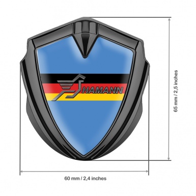 Hamann Metal Emblem Badge Graphite Blue Base Germany Flag Design