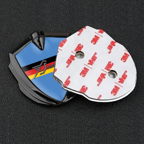 Hamann Metal Emblem Badge Graphite Blue Base Germany Flag Design