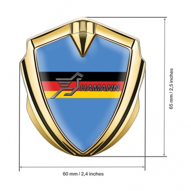 Hamann Metal Emblem Badge Gold Blue Base Germany Flag Design