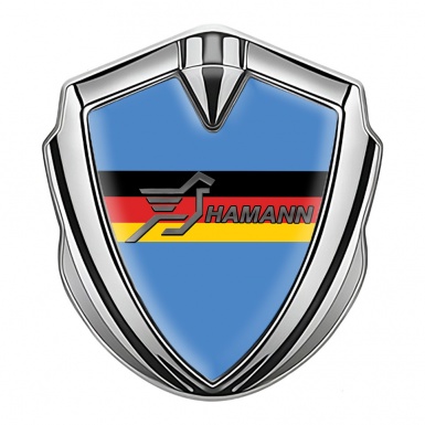 Hamann Metal Emblem Badge Silver Blue Base Germany Flag Design