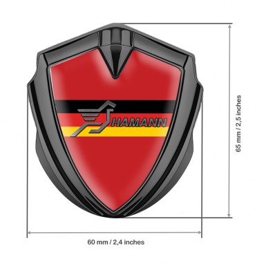 Hamann 3d Emblem Badge Graphite Crimson Print Germany Flag Design