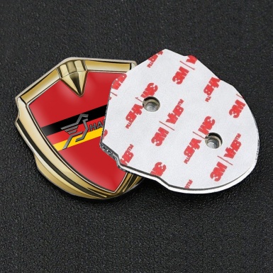 Hamann 3d Emblem Badge Gold Crimson Print Germany Flag Design