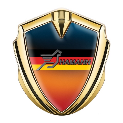 Hamann Emblem Car Badge Gold Multicolor Germany Flag Edition