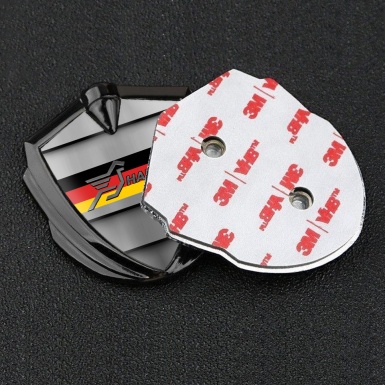 Hamann Metal Domed Emblem Graphite Front Grille Germany Flag Edition