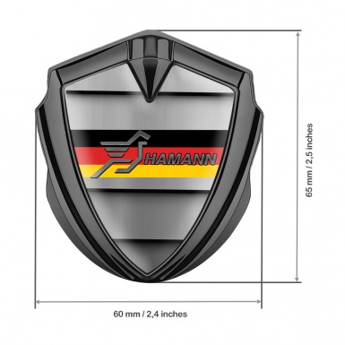 Hamann Metal Domed Emblem Graphite Front Grille Germany Flag Edition