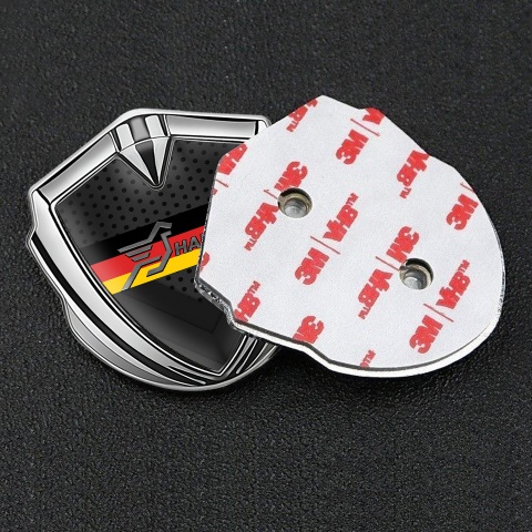 Hamann Seitenflugel Emblem Aufkleber Silbertonfarbe Dunkles Mesh Stil