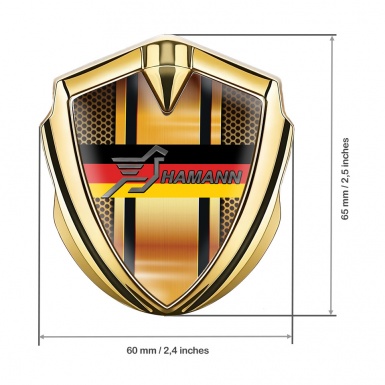 Hamann Fender Emblem Badge Gold Orange Grate Germany Flag Edition