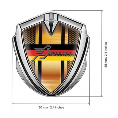 Hamann Fender Emblem Badge Silver Orange Grate Germany Flag Edition
