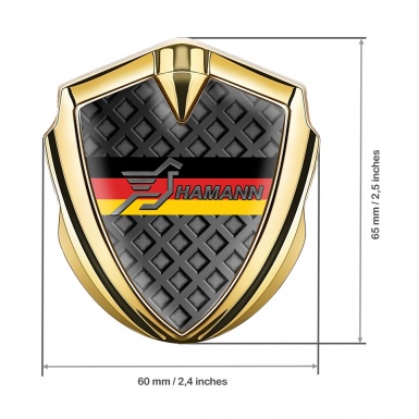 Hamann Emblem Metal Badge Gold Light Fence Germany Flag Edition