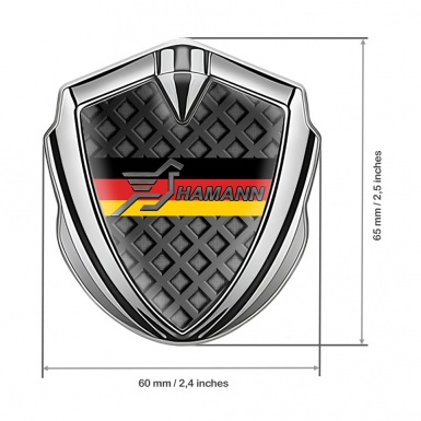 Hamann Emblem Metal Badge Silver Light Fence Germany Flag Edition