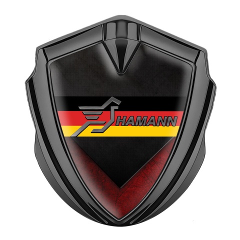 Hamann Metal Domed Emblem Graphite Red Wings Germany Flag Edition