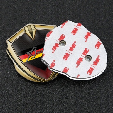 Hamann Metal Domed Emblem Gold Red Wings Germany Flag Edition