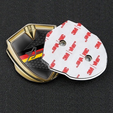 Hamann Badge Self Adhesive Gold Dark Elements Germany Flag Design