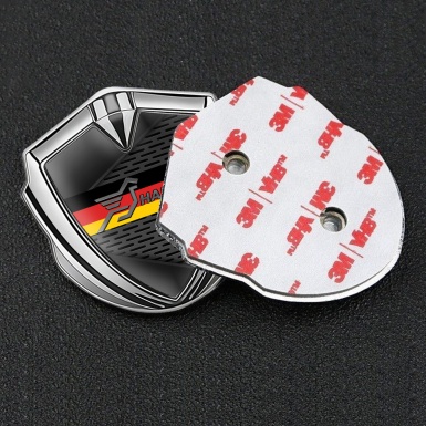 Hamann Badge Self Adhesive Silver Dark Elements Germany Flag Design