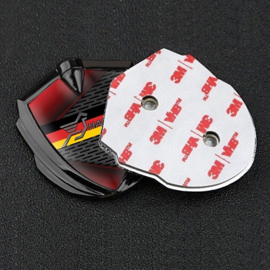 Hamann Emblem Badge Self Adhesive Graphite Red Fragments Germany Flag