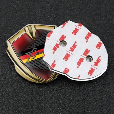 Hamann Emblem Badge Self Adhesive Gold Red Fragments Germany Flag