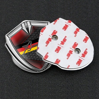 Hamann Emblem Badge Self Adhesive Silver Red Fragments Germany Flag