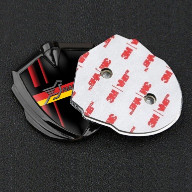 Hamann Emblem Fender Badge Graphite Crimson Stripes Germany Flag Design