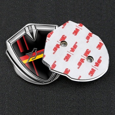 Hamann Emblem Fender Badge Silver Crimson Stripes Germany Flag Design