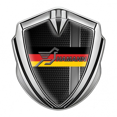 Hamann Fender Emblem Badge Silver Grey Stripe Germany Flag Edition