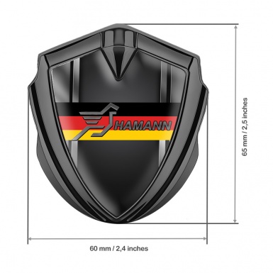 Hamann Emblem Trunk Badge Graphite Metal Frame Germany Flag Edition