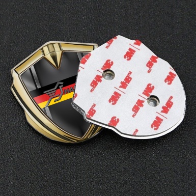 Hamann Emblem Trunk Badge Gold Metal Frame Germany Flag Edition